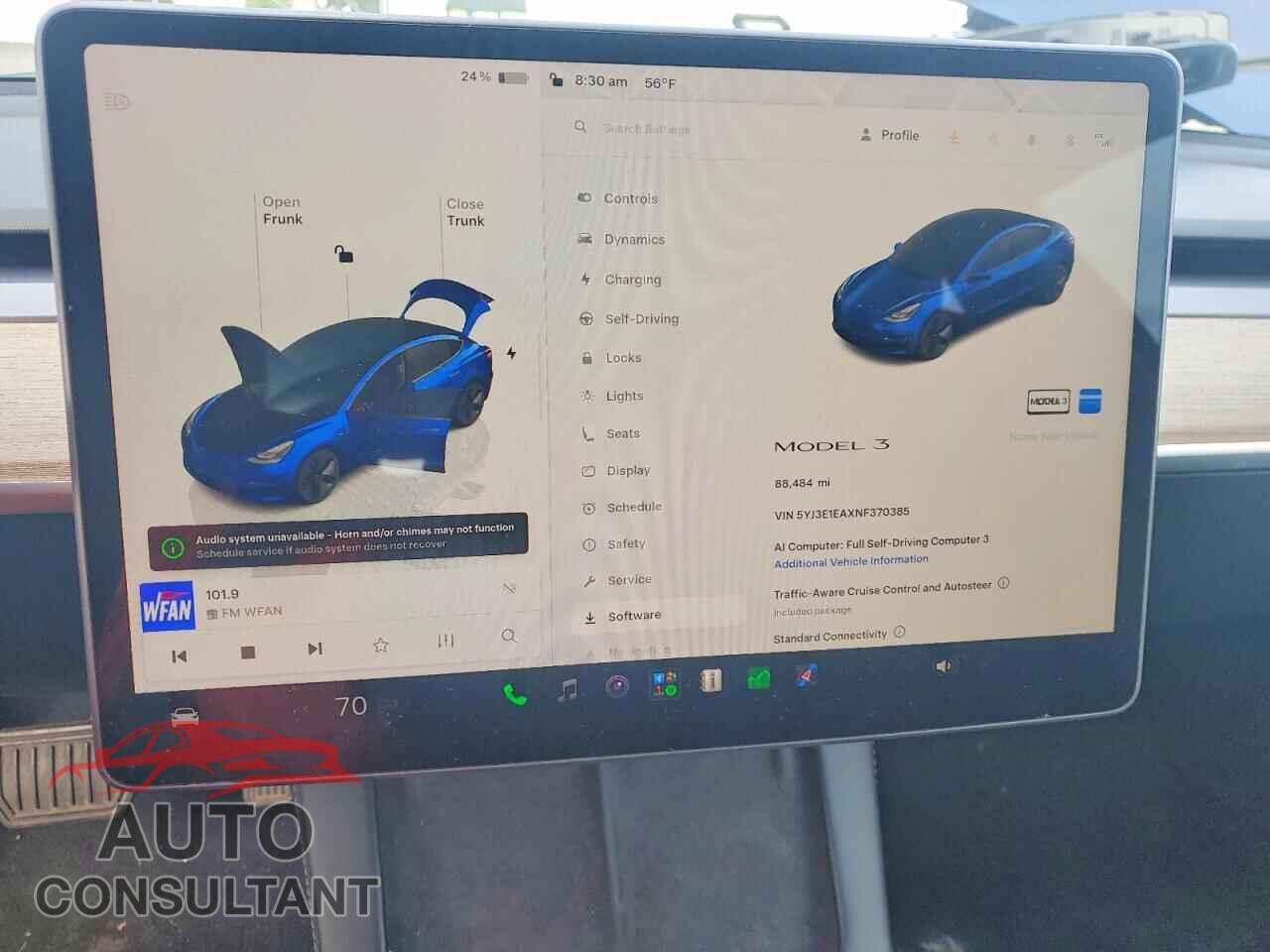 TESLA MODEL 3 2022 - 5YJ3E1EAXNF370385