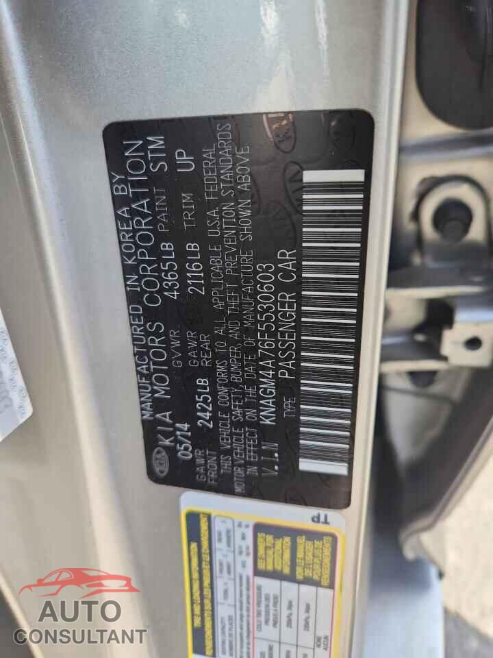KIA OPTIMA 2015 - KNAGM4A76F5530603