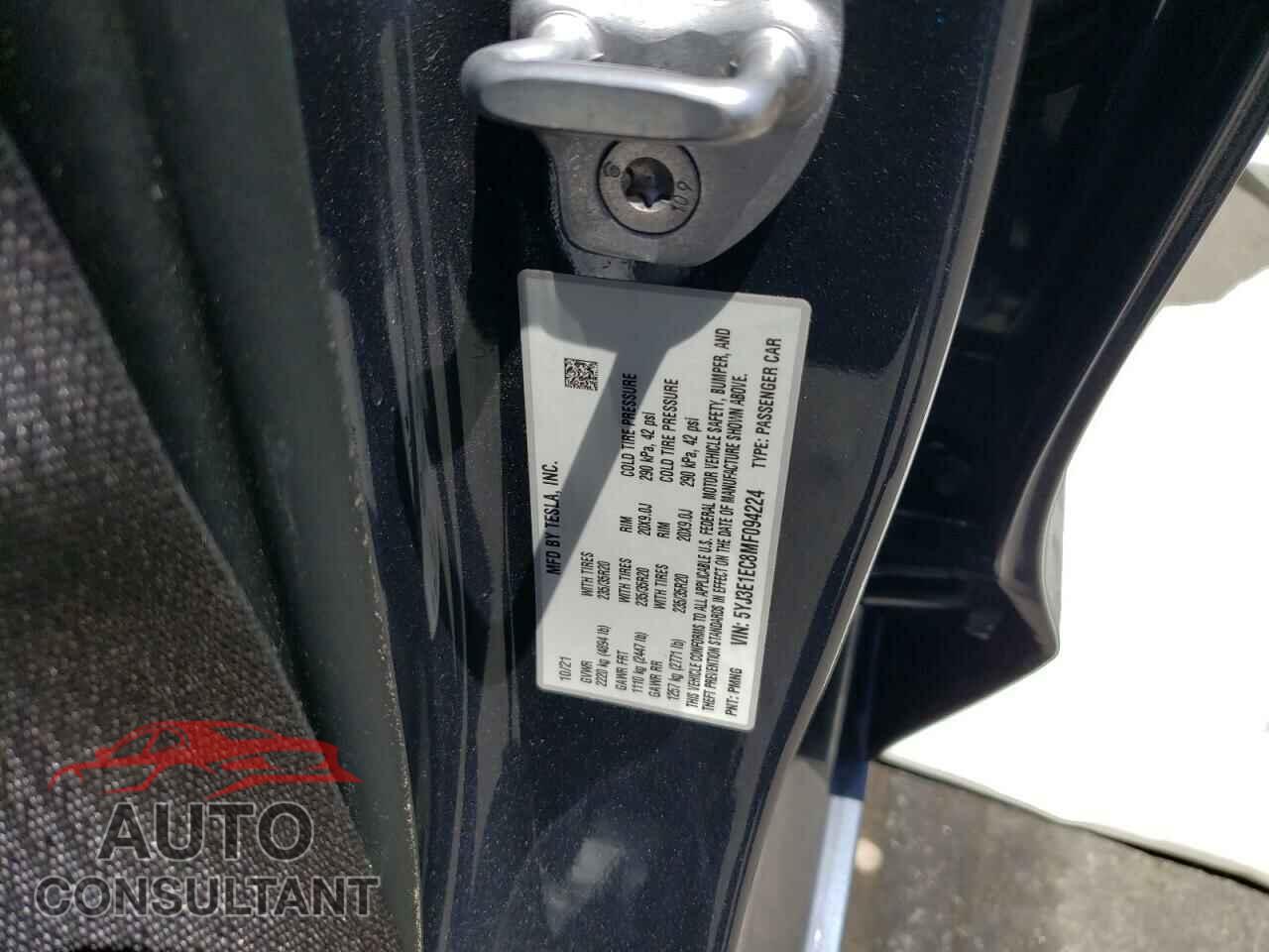 TESLA MODEL 3 2021 - 5YJ3E1EC8MF094224