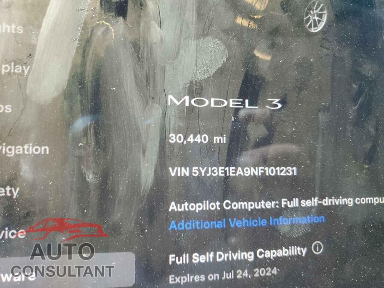 TESLA MODEL 3 2022 - 5YJ3E1EA9NF101231