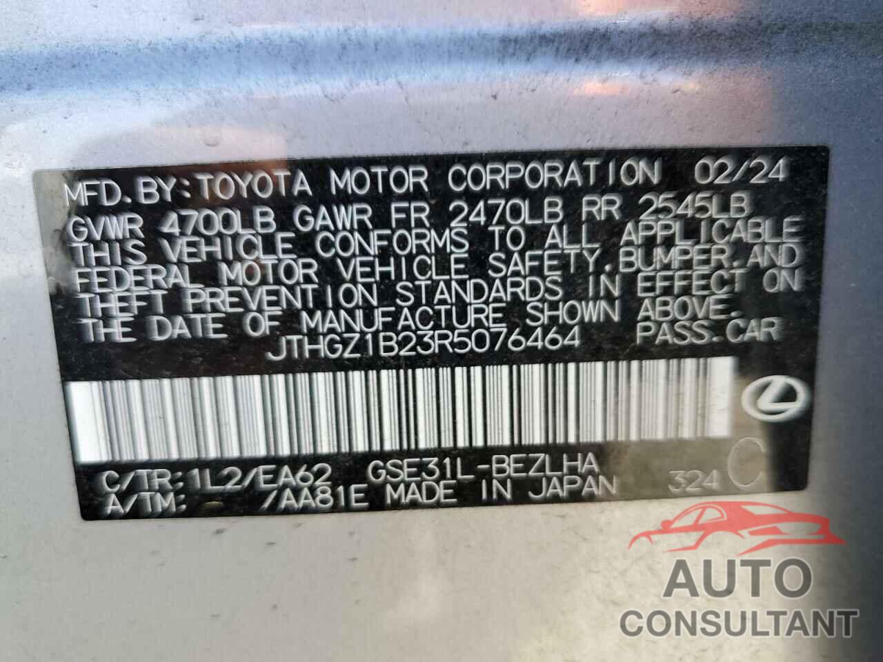 LEXUS IS 350 F S 2024 - JTHGZ1B23R5076464