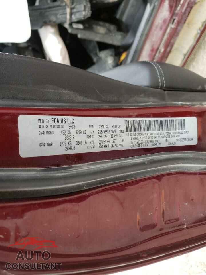 DODGE DURANGO 2018 - 1C4RDJEG4JC414860