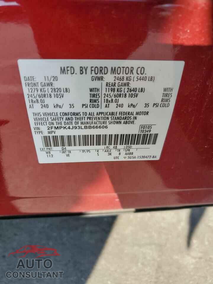 FORD EDGE 2020 - 2FMPK4J93LBB66606