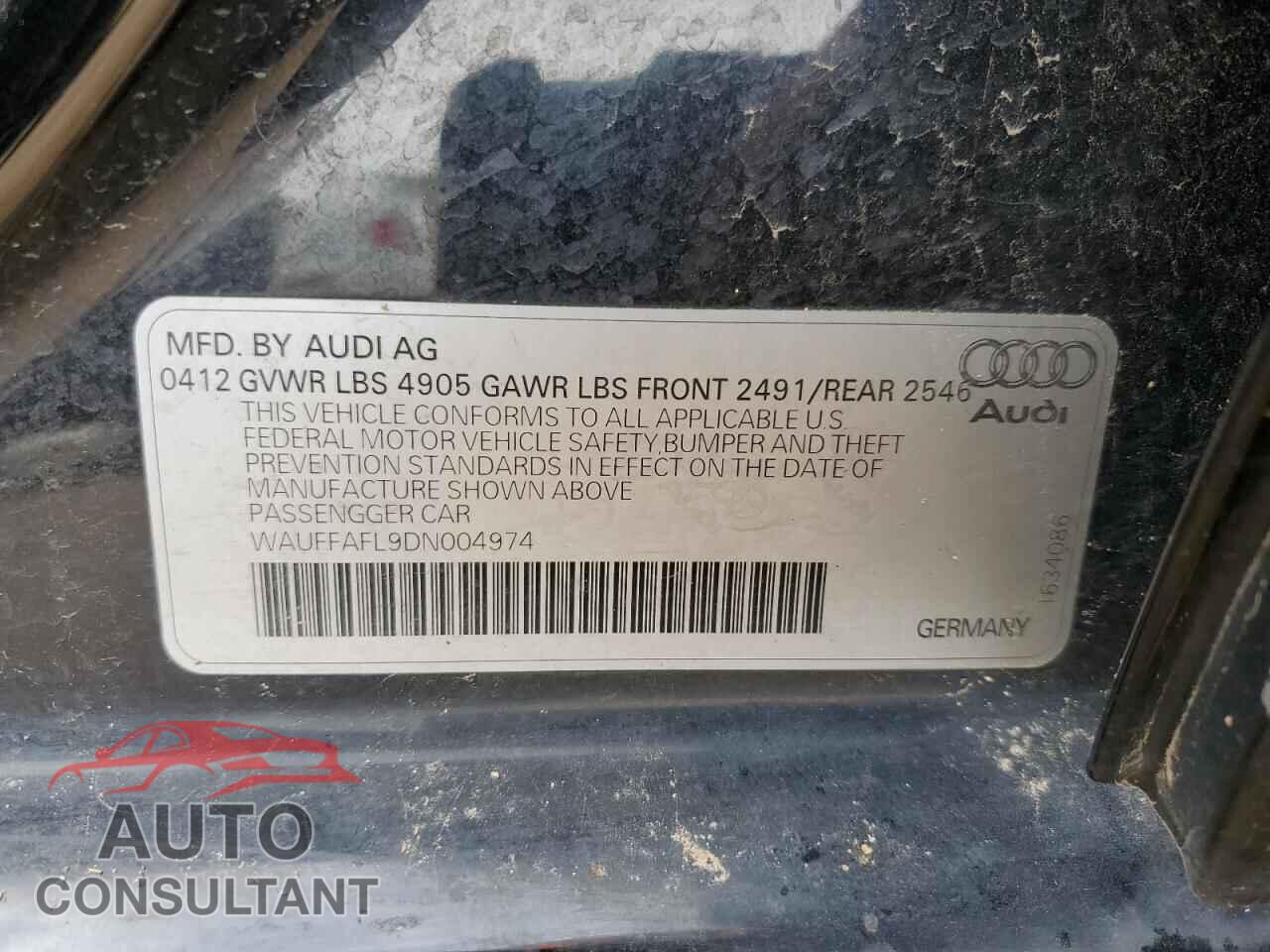 AUDI A4 2013 - WAUFFAFL9DN004974