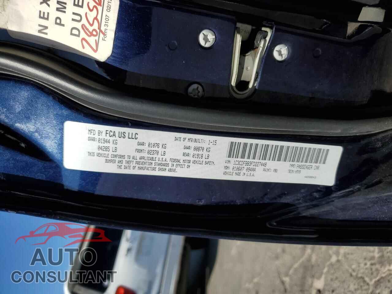 DODGE DART 2015 - 1C3CDFBB3FD227448