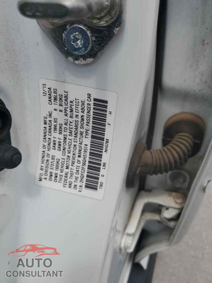 HONDA CIVIC 2016 - 2HGFC2F56GH519514