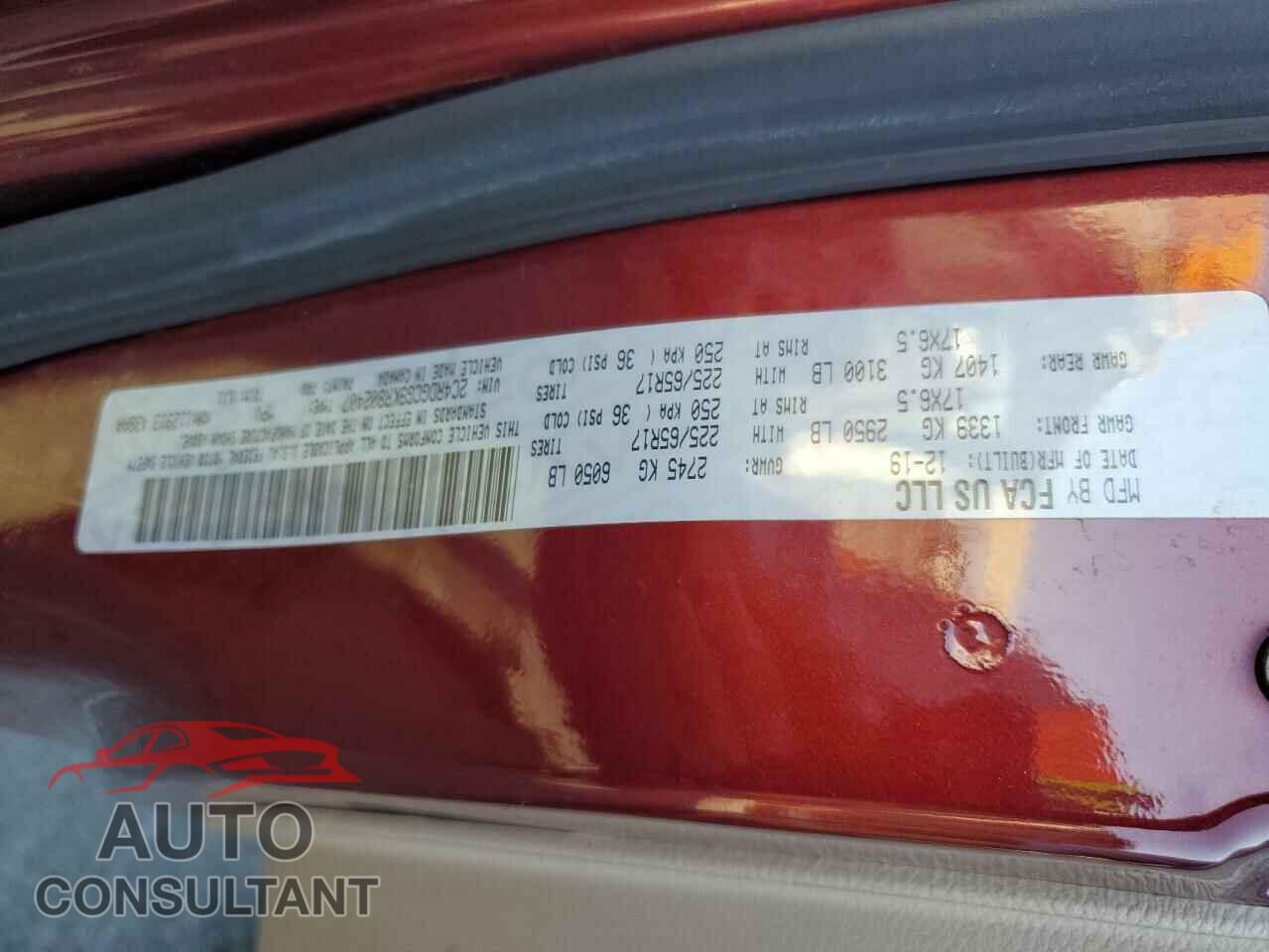 DODGE CARAVAN 2019 - 2C4RDGCG9KR802407