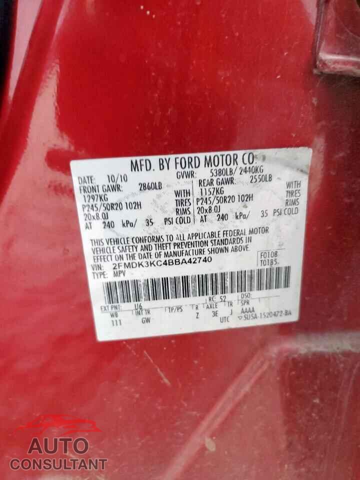 FORD EDGE 2011 - 2FMDK3KC4BBA42740