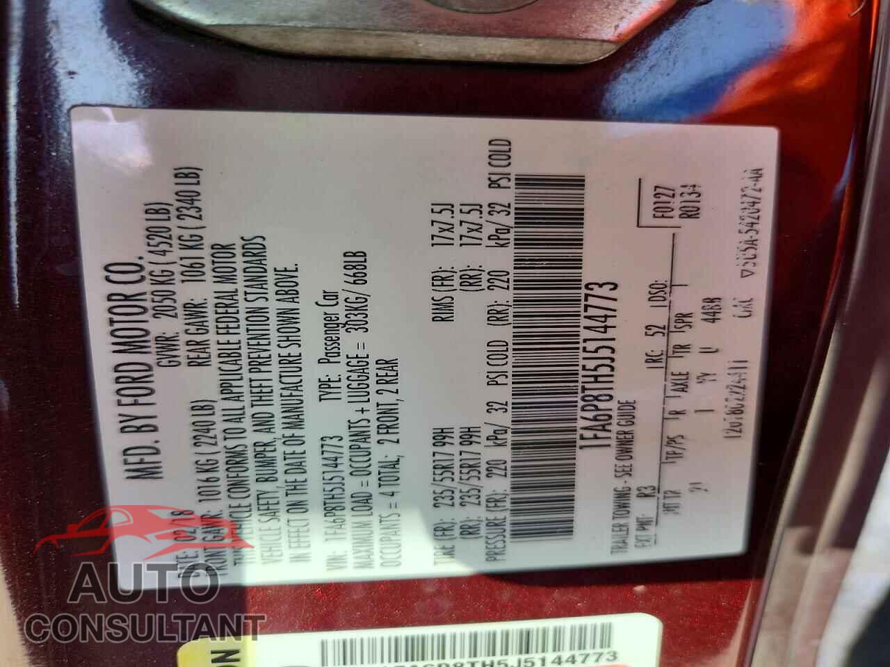 FORD MUSTANG 2018 - 1FA6P8TH5J5144773