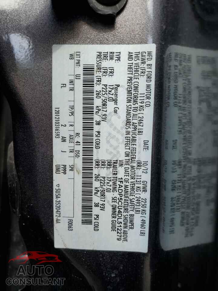 FORD CMAX 2013 - 1FADP5CU4DL512279