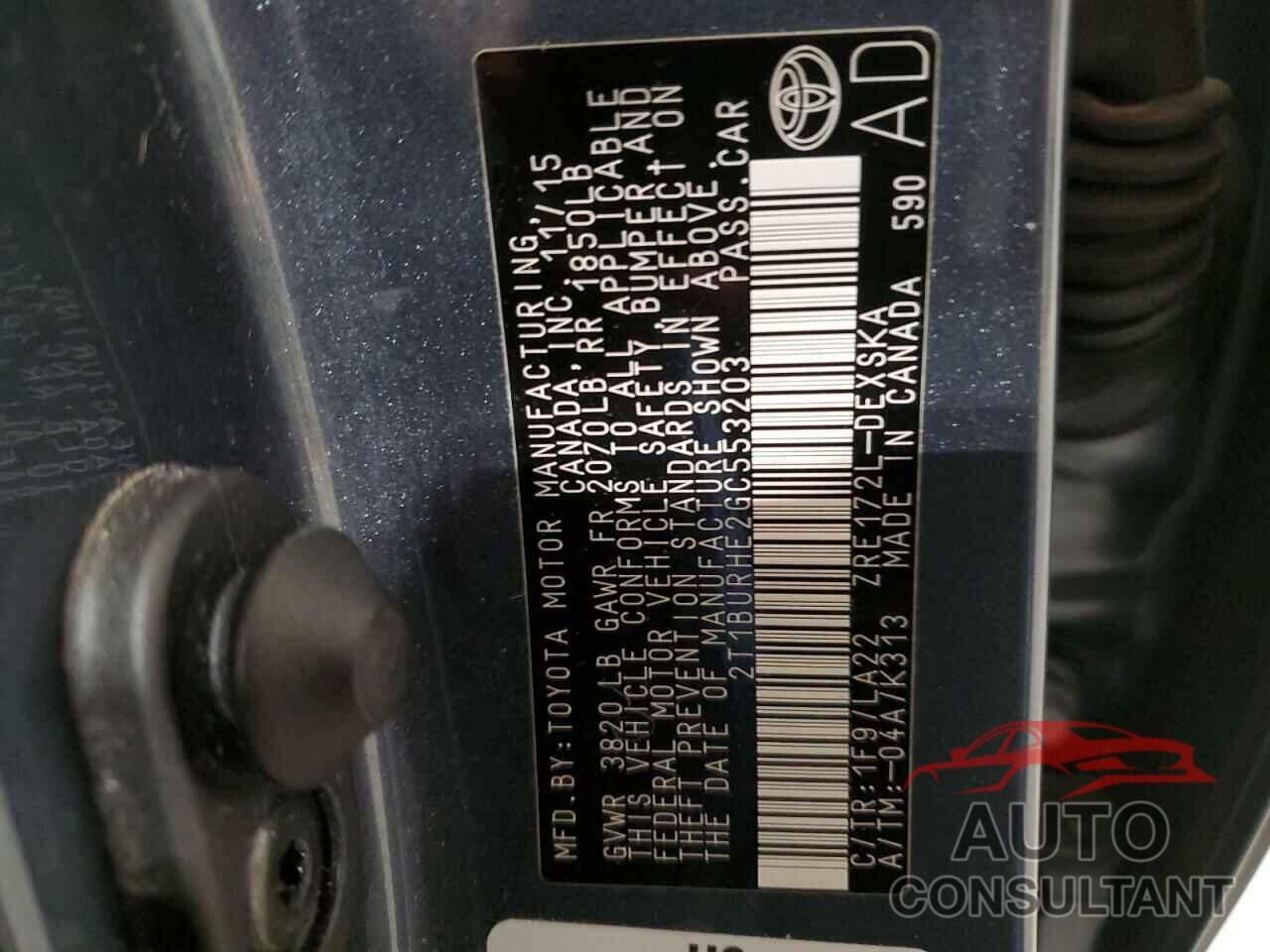 TOYOTA COROLLA 2016 - 2T1BURHE2GC553203
