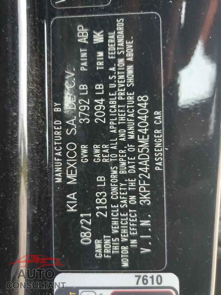 KIA FORTE 2021 - 3KPF24AD5ME404048