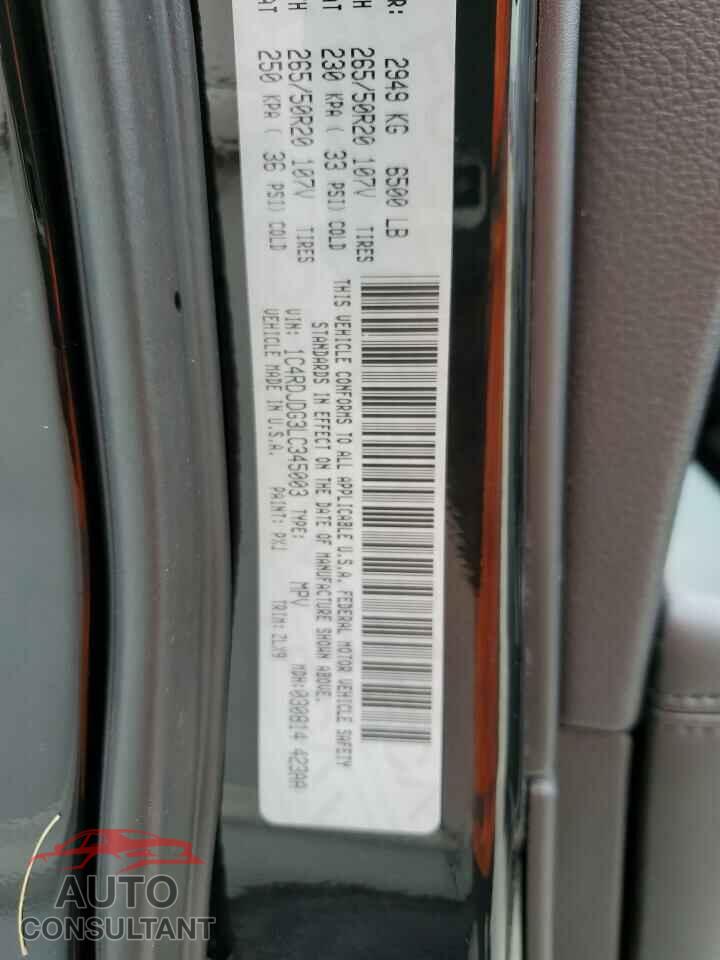DODGE DURANGO 2020 - 1C4RDJDG3LC345003