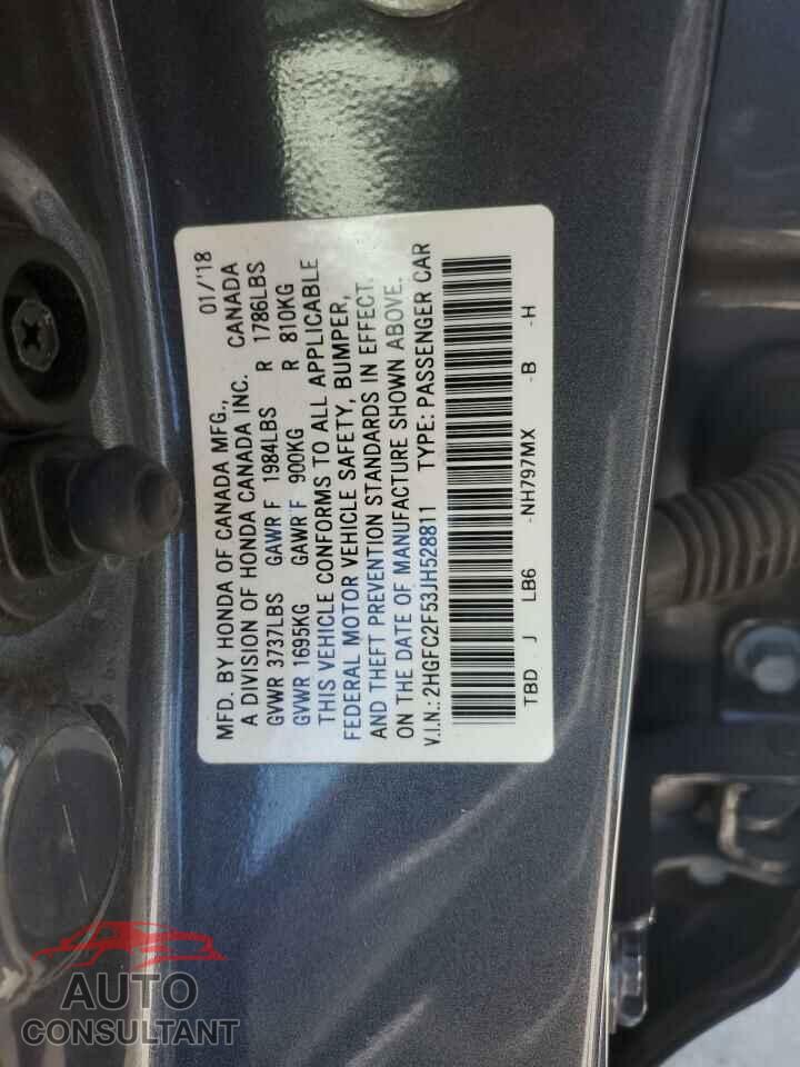 HONDA CIVIC 2018 - 2HGFC2F53JH528811