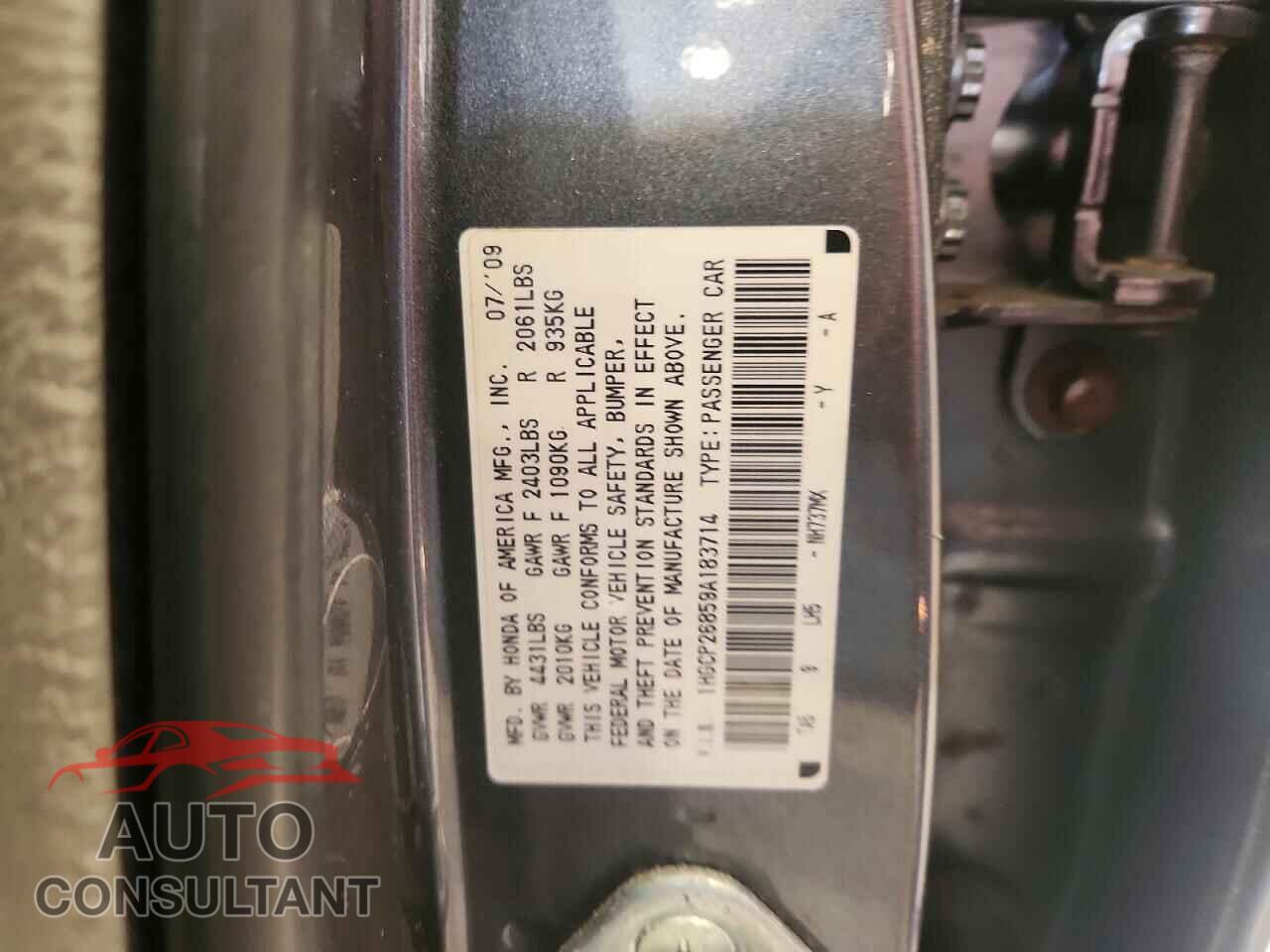 HONDA ACCORD 2009 - 1HGCP26859A183714