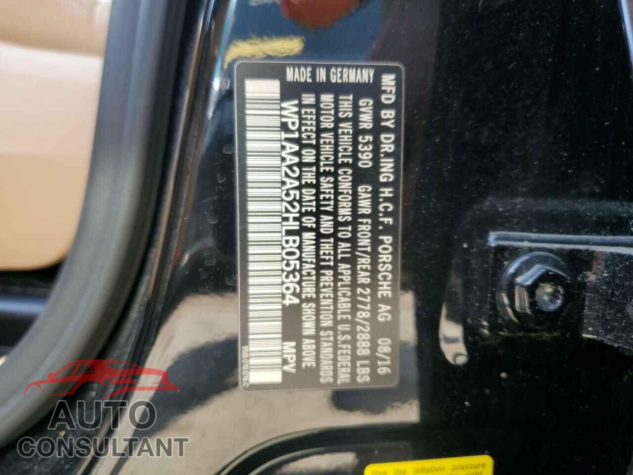 PORSCHE MACAN 2017 - WP1AA2A52HLB05364