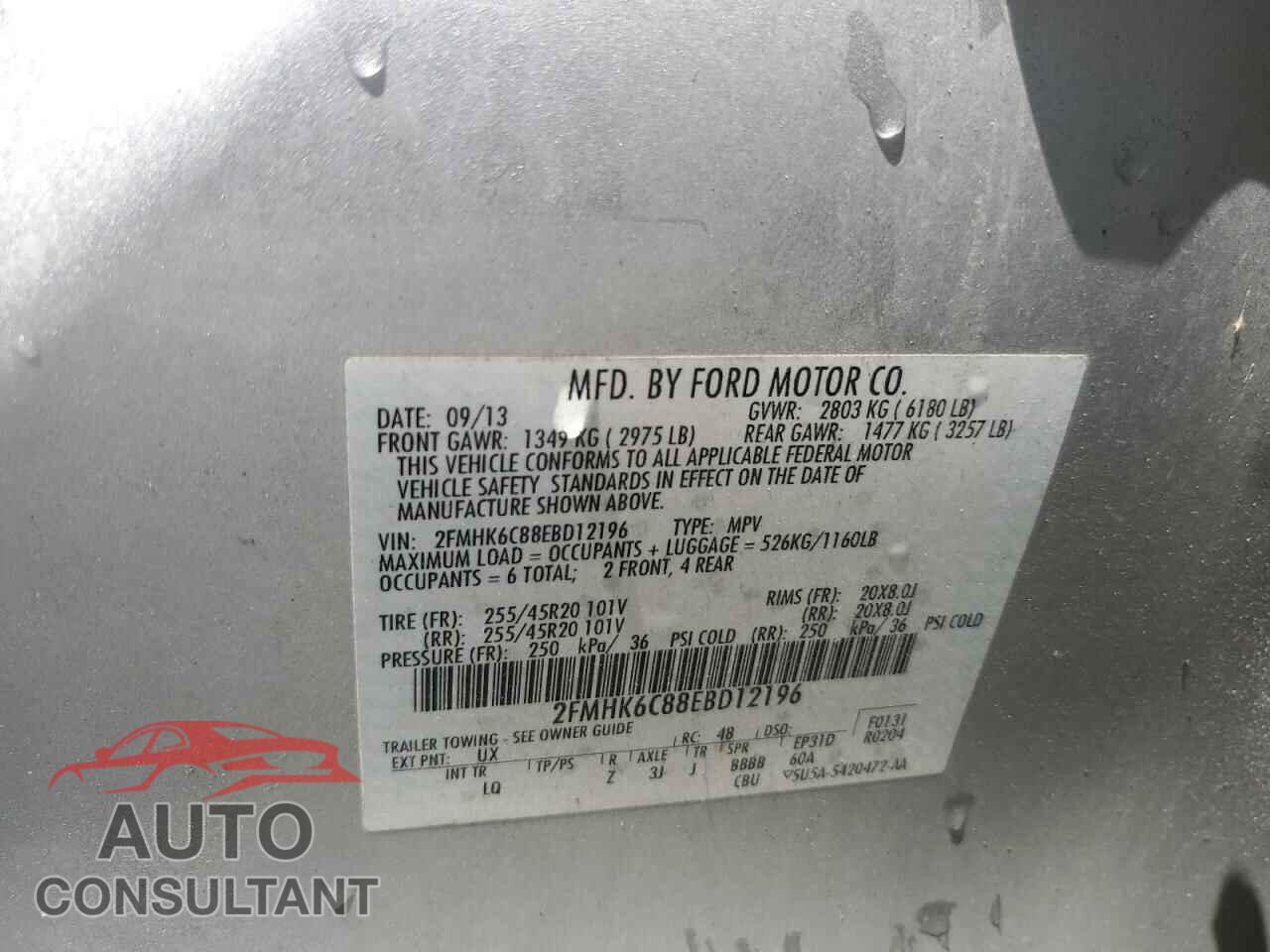 FORD FLEX 2014 - 2FMHK6C88EBD12196