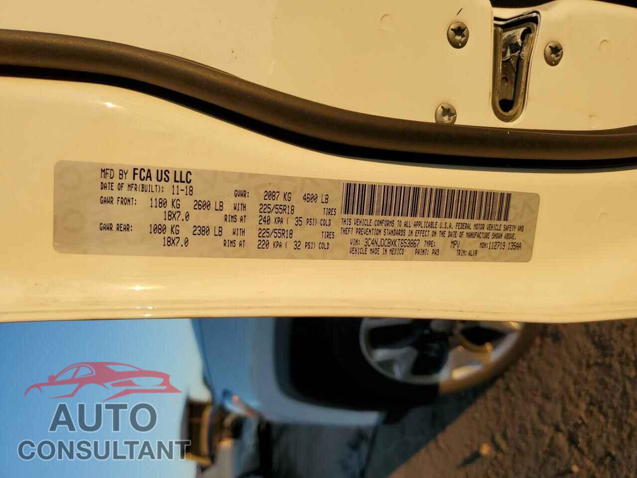 JEEP COMPASS 2019 - 3C4NJDCBXKT653867