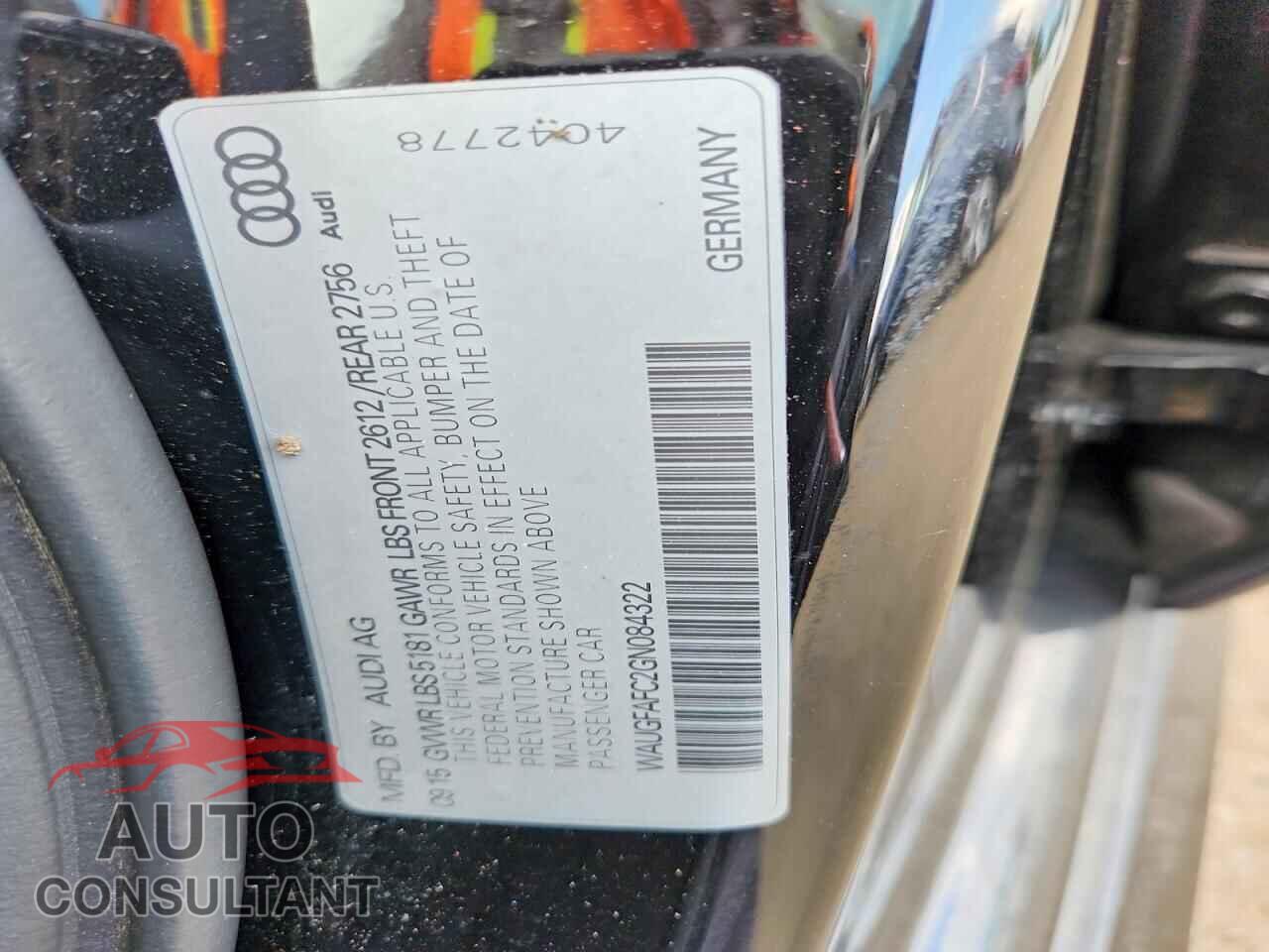 AUDI A6 2016 - WAUGFAFC2GN084322