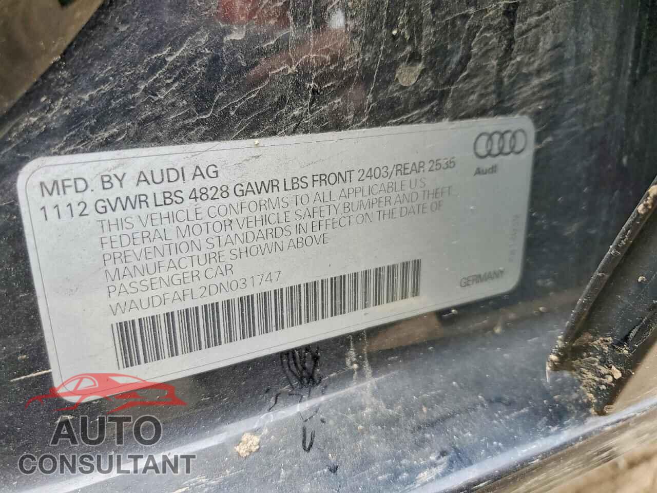 AUDI A4 2013 - WAUDFAFL2DN031747