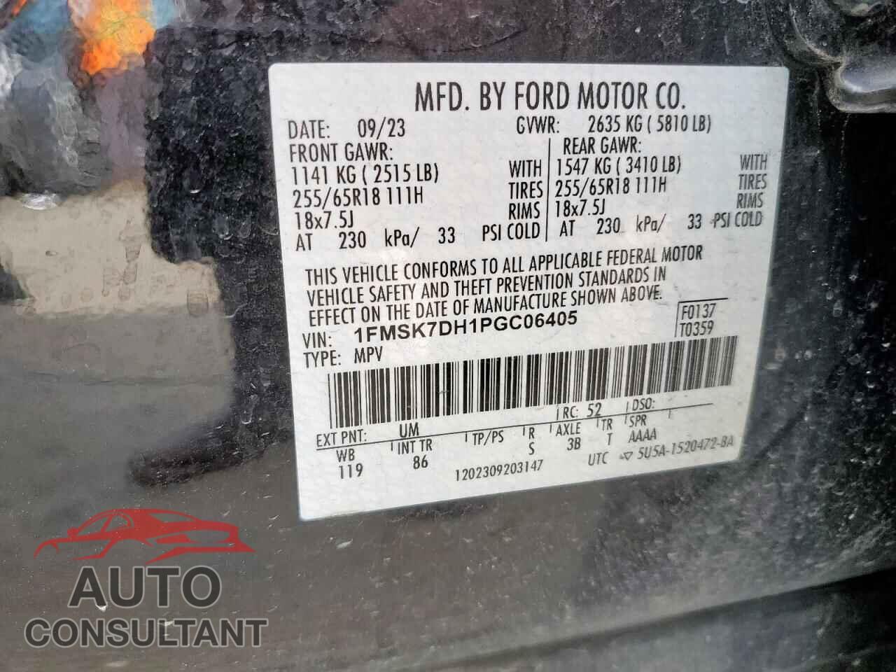 FORD EXPLORER 2023 - 1FMSK7DH1PGC06405