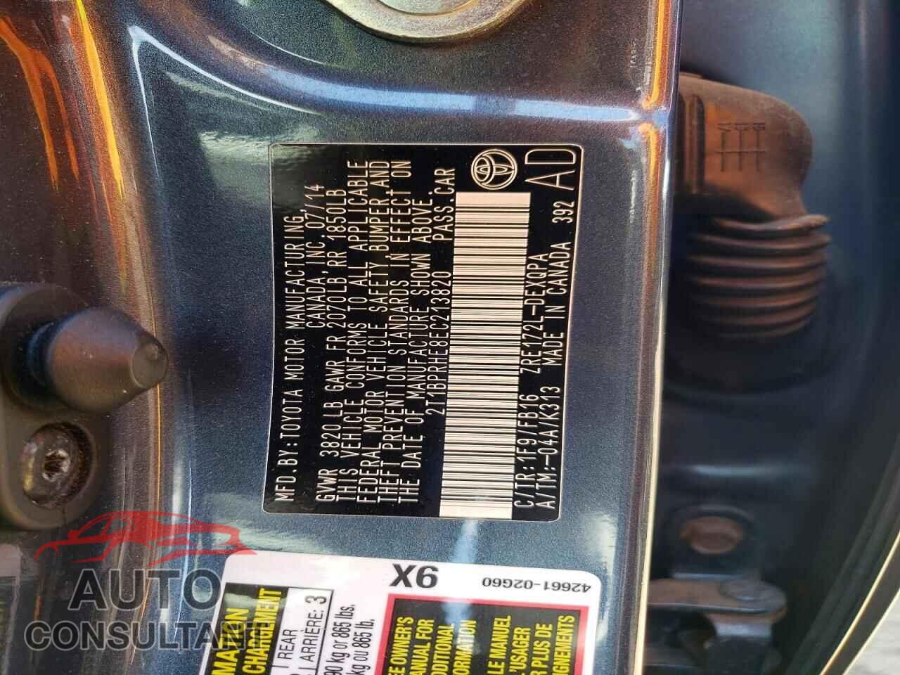 TOYOTA COROLLA 2014 - 2T1BPRHE8EC213820
