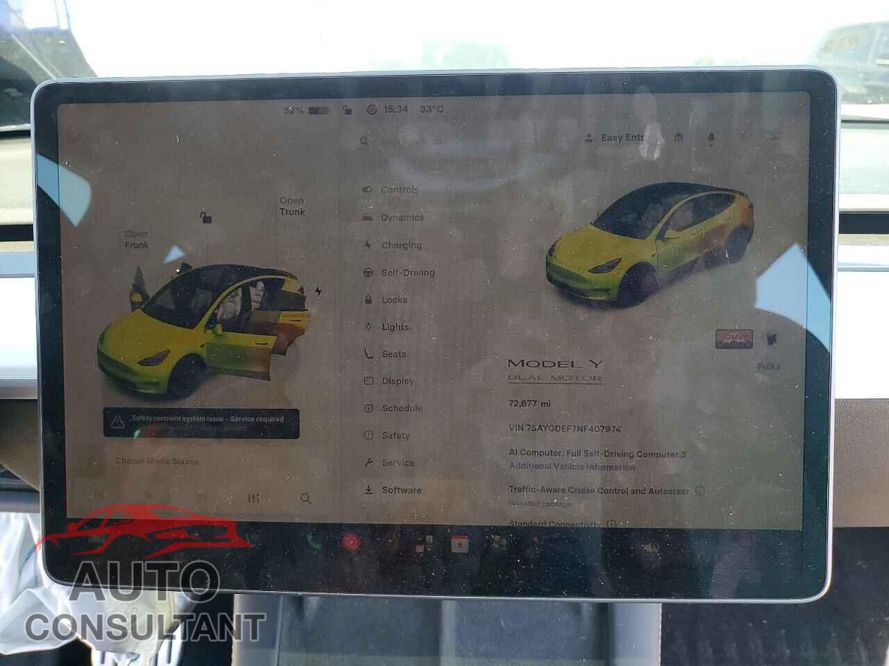 TESLA MODEL Y 2022 - 7SAYGDEF7NF407974