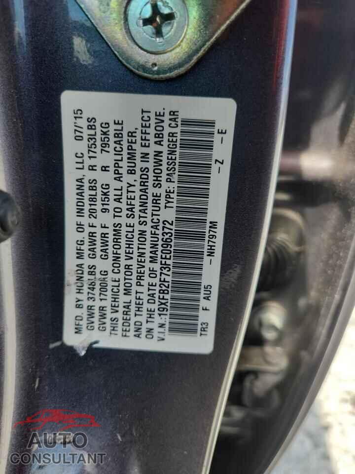 HONDA CIVIC 2015 - 19XFB2F73FE096372