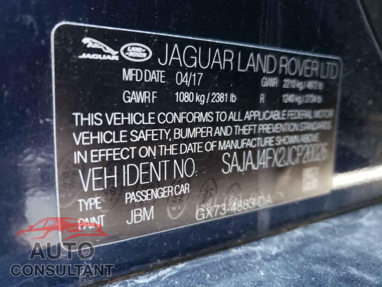 JAGUAR XE 2018 - SAJAJ4FX2JCP20026