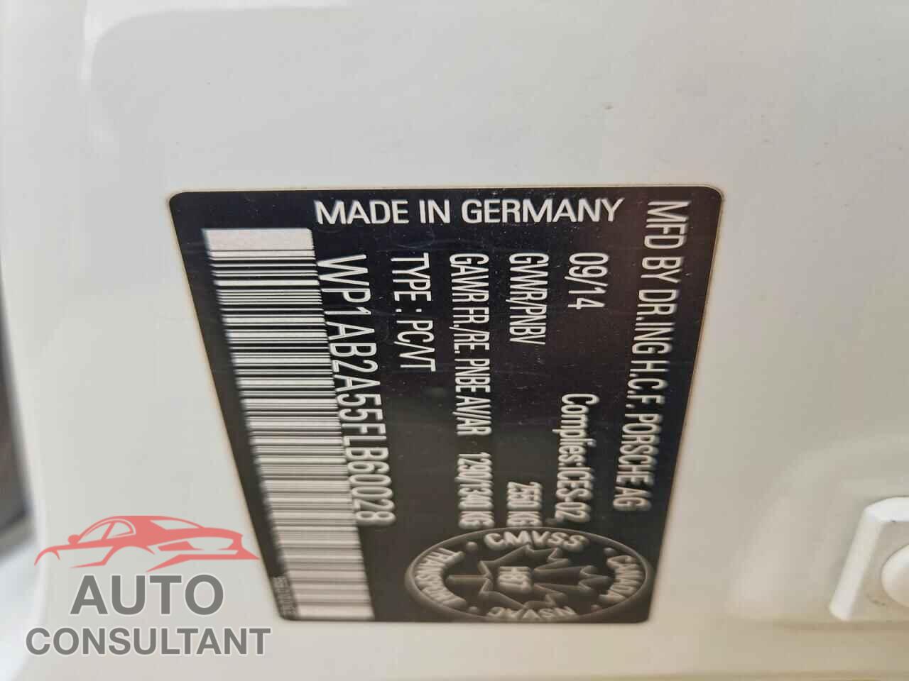 PORSCHE MACAN 2015 - WP1AB2A55FLB60028