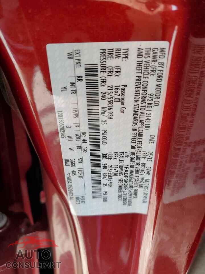 FORD FOCUS 2015 - 1FADP3K25FL312650