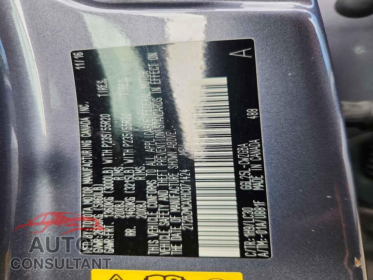 LEXUS RX350 2017 - 2T2BZMCAXHC071424