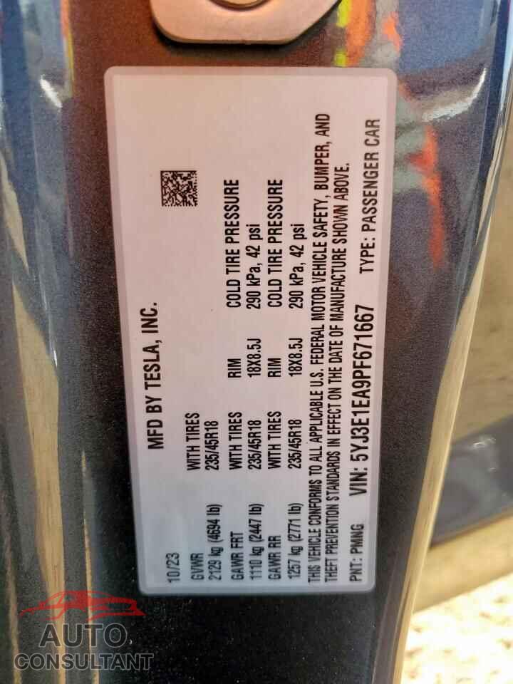 TESLA MODEL 3 2023 - 5YJ3E1EA9PF671667