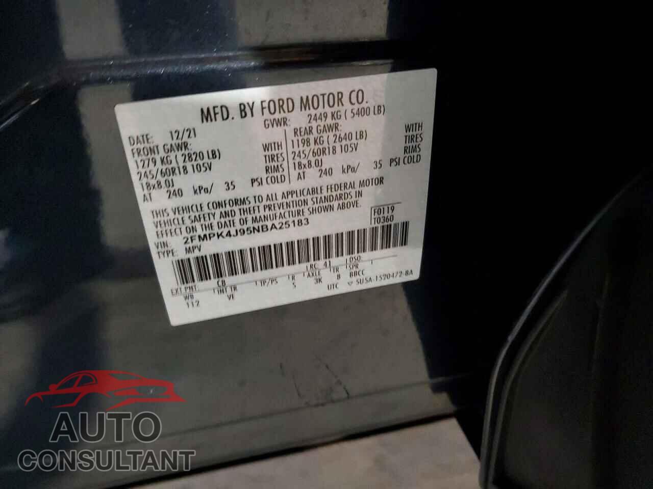 FORD EDGE 2022 - 2FMPK4J95NBA25183
