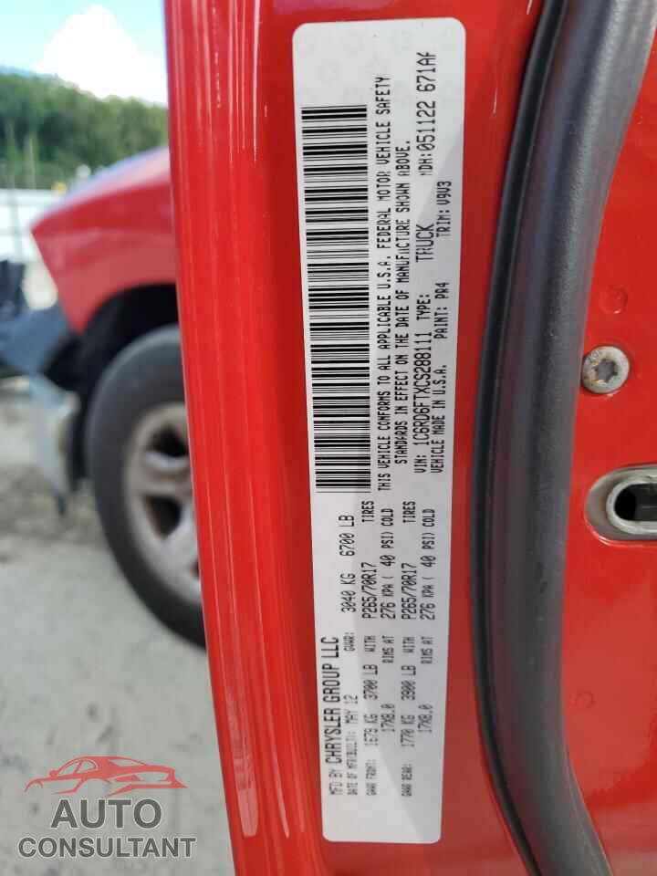 DODGE RAM 1500 2012 - 1C6RD6FTXCS288111