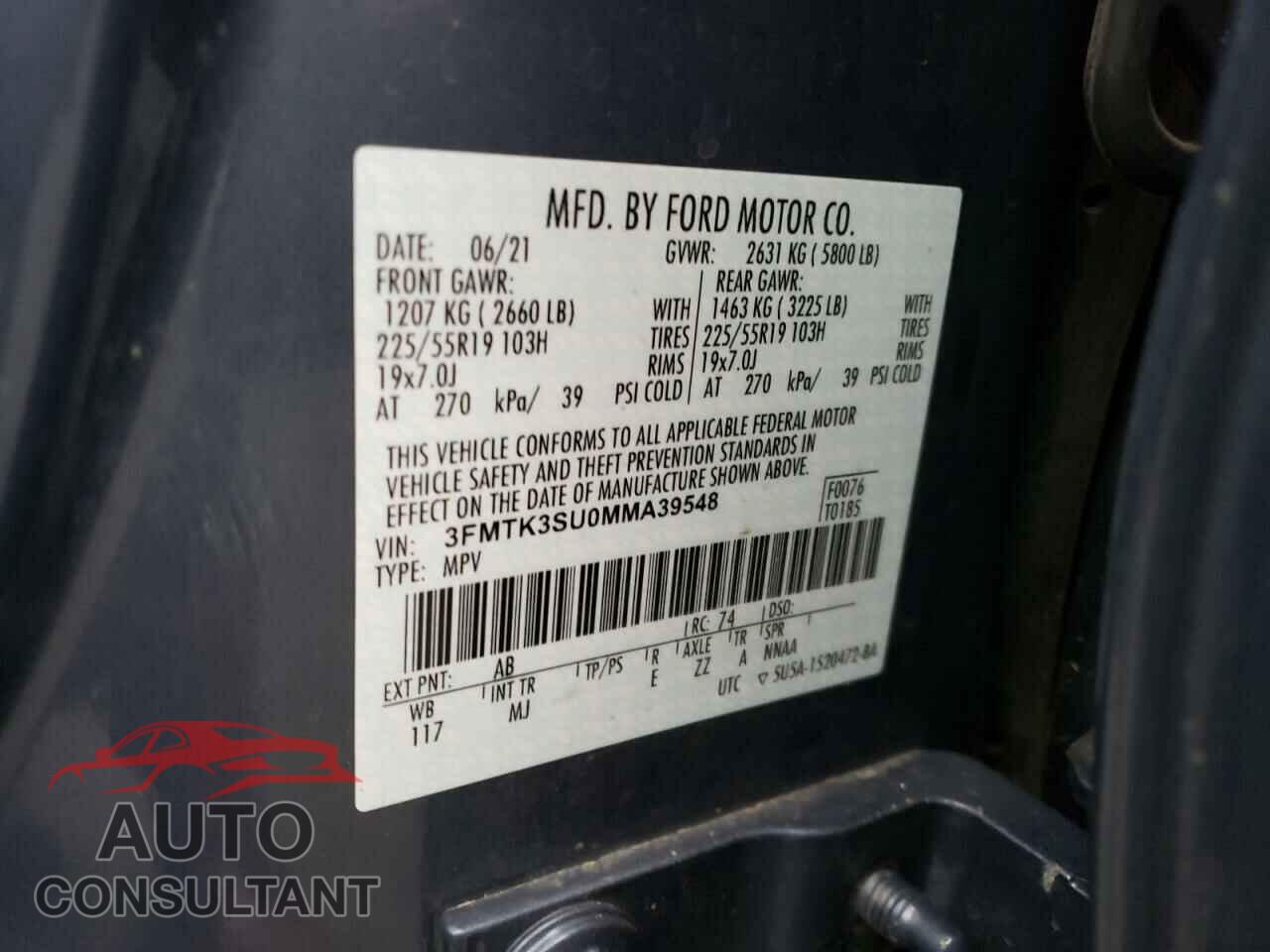 FORD MUSTANG 2021 - 3FMTK3SU0MMA39548