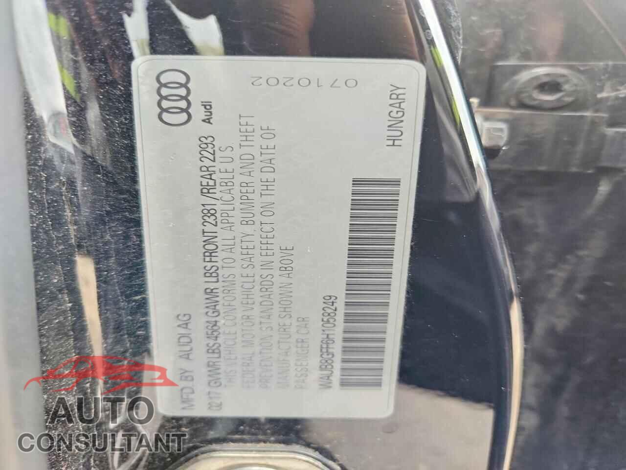 AUDI A3 2017 - WAUB8GFF6H1058249