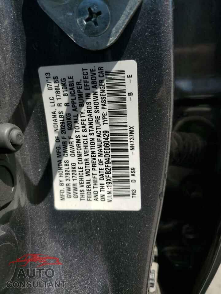 HONDA CIVIC 2013 - 19XFB2F94DE060429