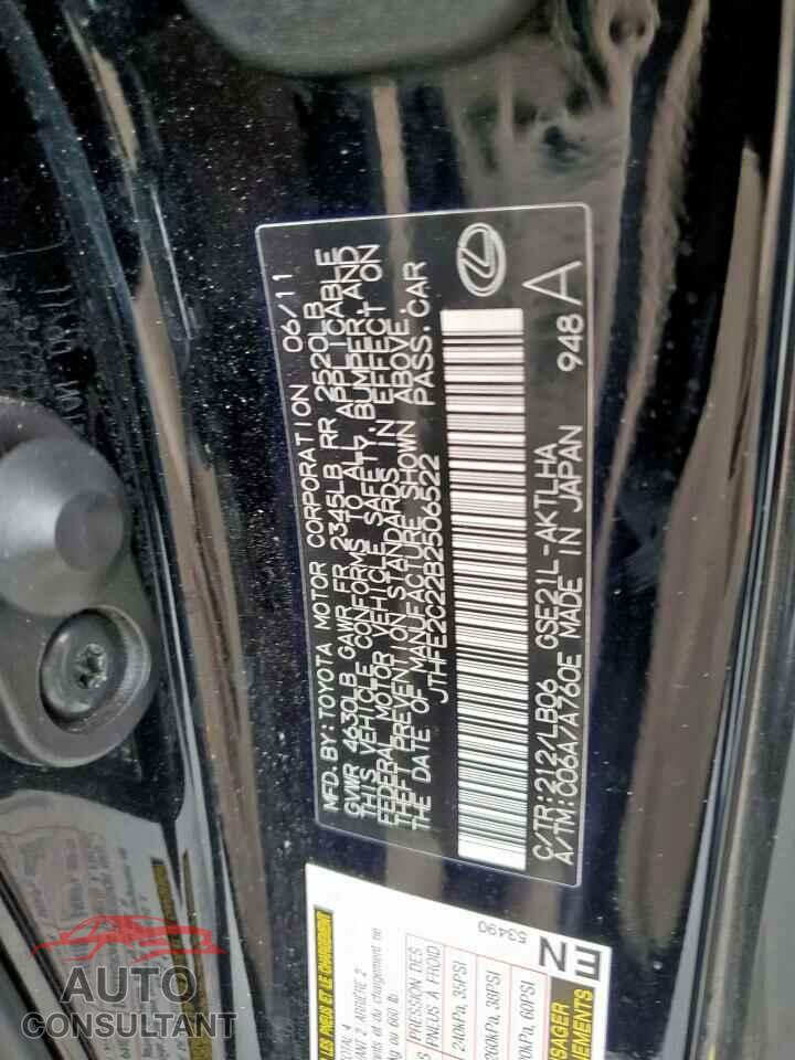 LEXUS IS 2011 - JTHFE2C22B2506522