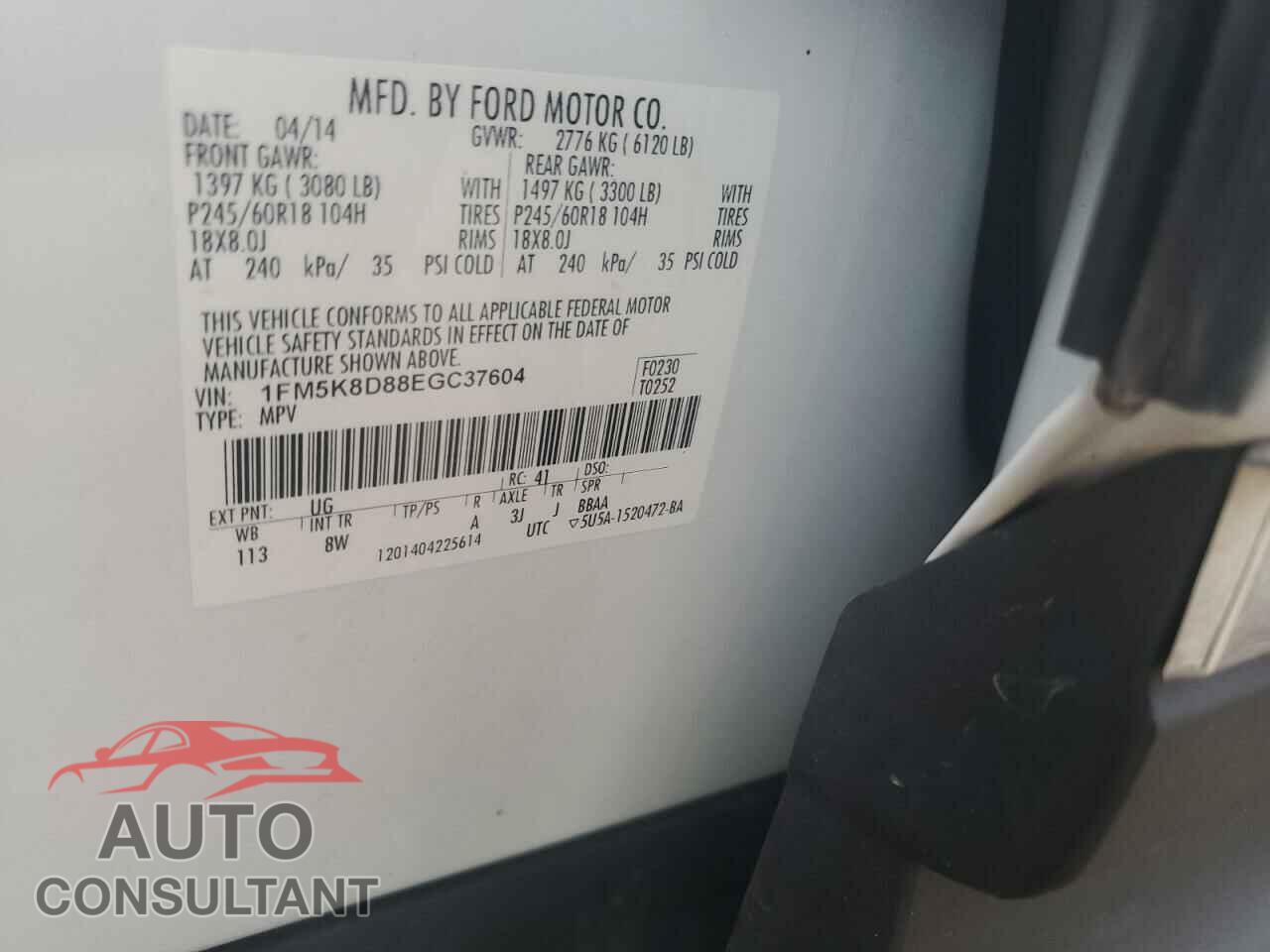 FORD EXPLORER 2014 - 1FM5K8D88EGC37604