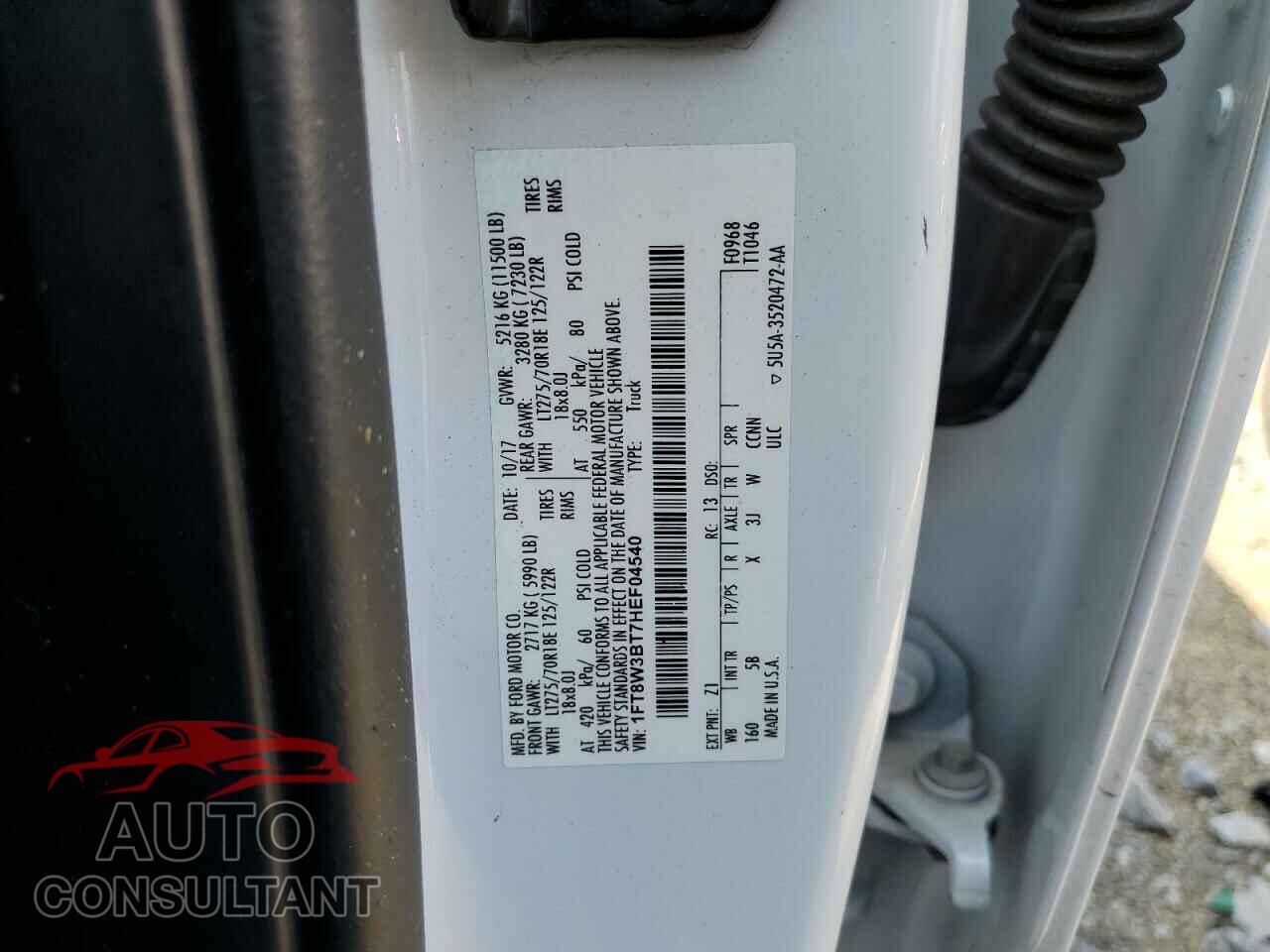 FORD F350 2017 - 1FT8W3BT7HEF04540