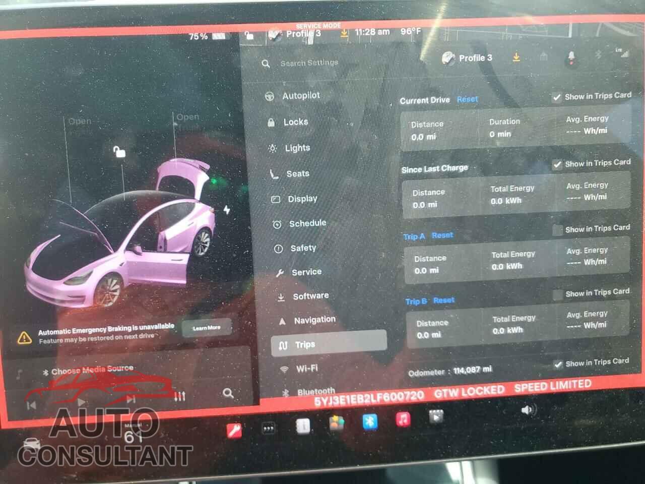 TESLA MODEL 3 2020 - 5YJ3E1EB2LF600720
