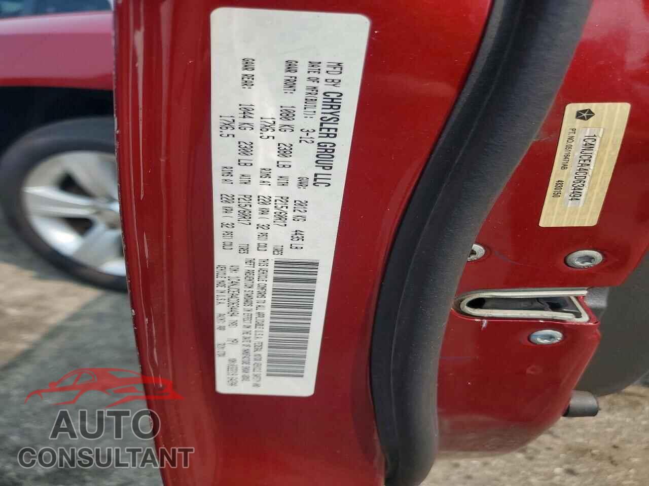 JEEP COMPASS 2012 - 1C4NJCEA4CD634494