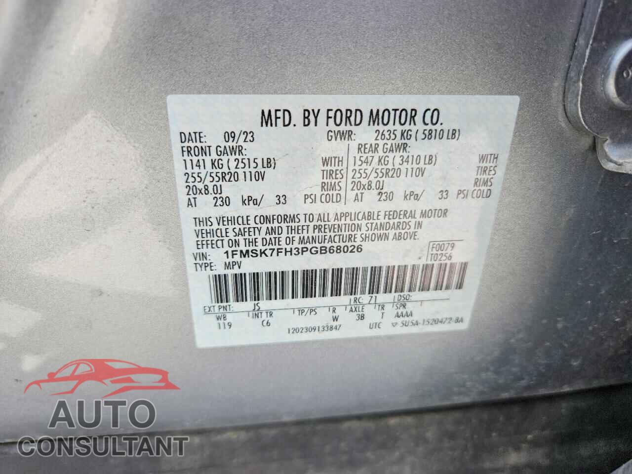 FORD EXPLORER 2023 - 1FMSK7FH3PGB68026