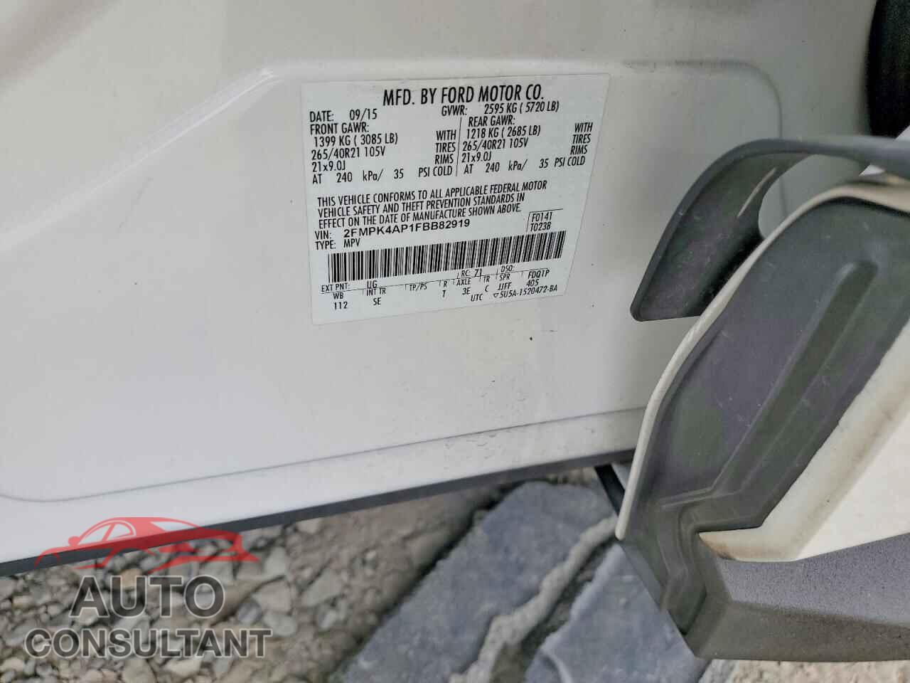 FORD EDGE 2015 - 2FMPK4AP1FBB82919