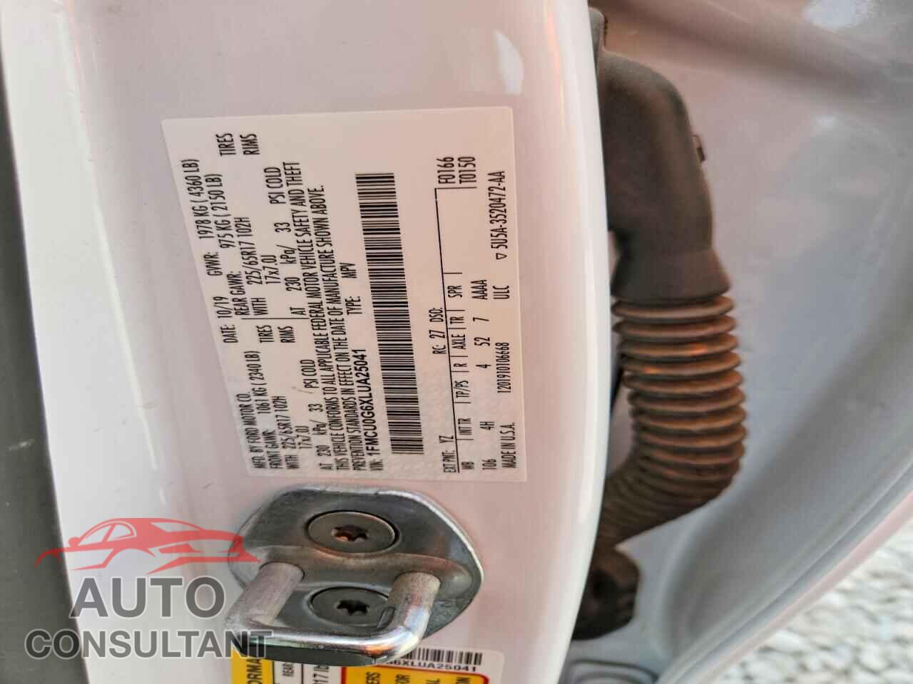 FORD ESCAPE 2020 - 1FMCU0G6XLUA25041
