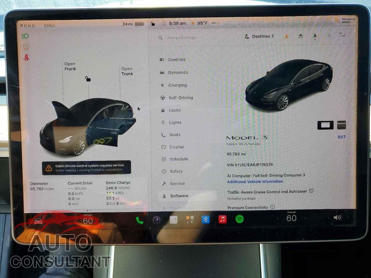 TESLA MODEL 3 2018 - 5YJ3E1EA0JF176376