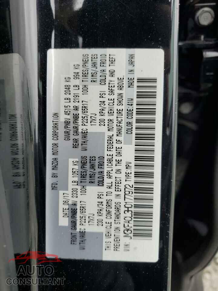 MAZDA CX-5 2017 - JM3KFACL3H0177972