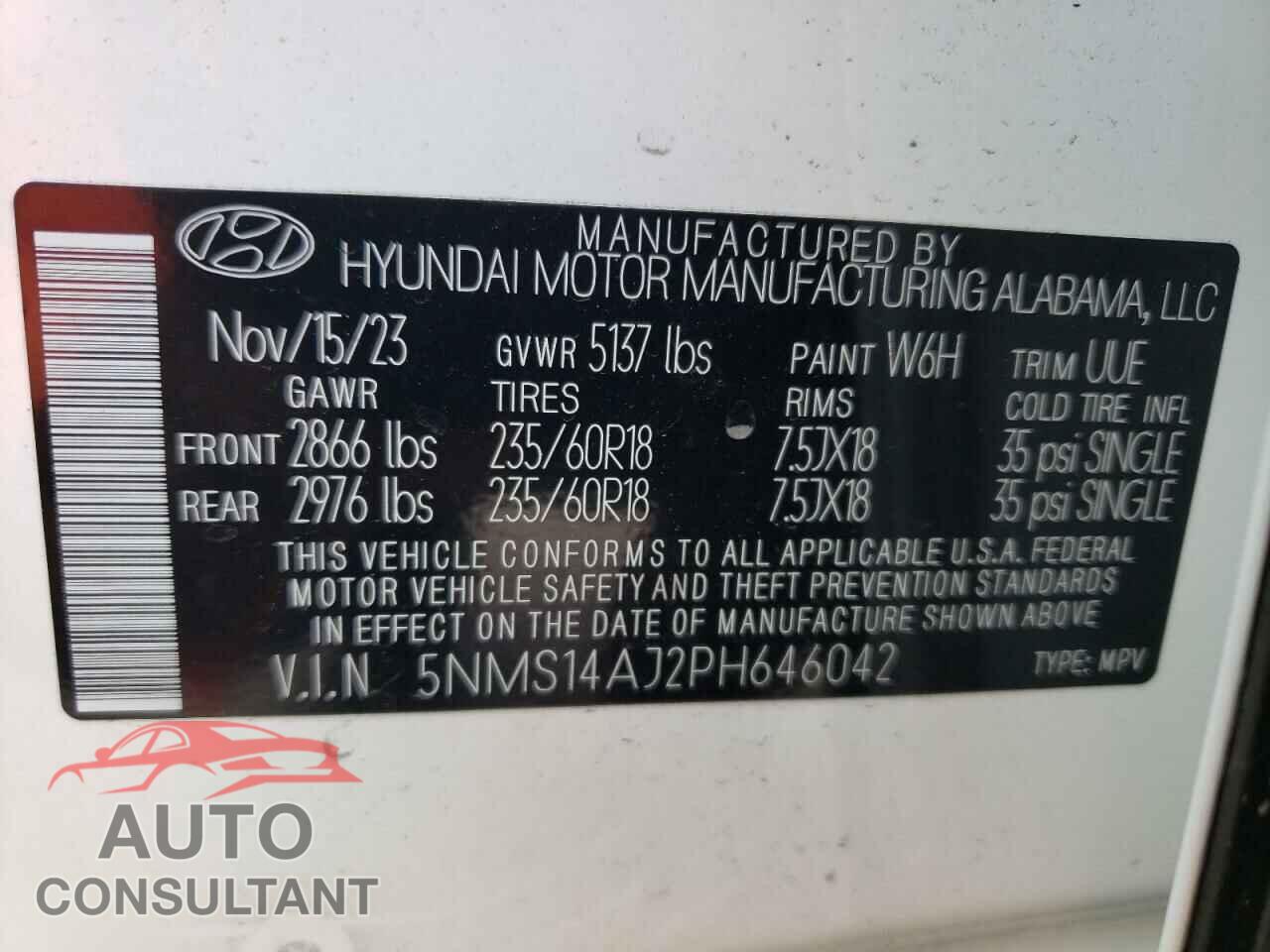 HYUNDAI SANTA FE 2023 - 5NMS14AJ2PH646042