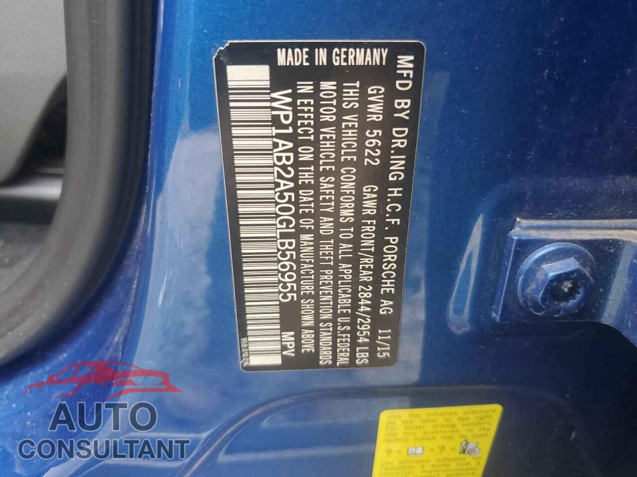 PORSCHE MACAN 2016 - WP1AB2A50GLB56955